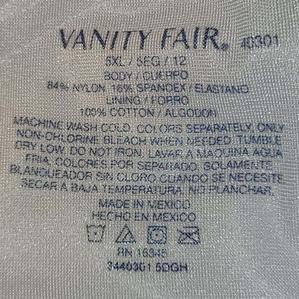 Vanity Fair Women's Briefs 2-pair Size 5X Light Blue and White ~ New With Tags - Picture 3 of 4